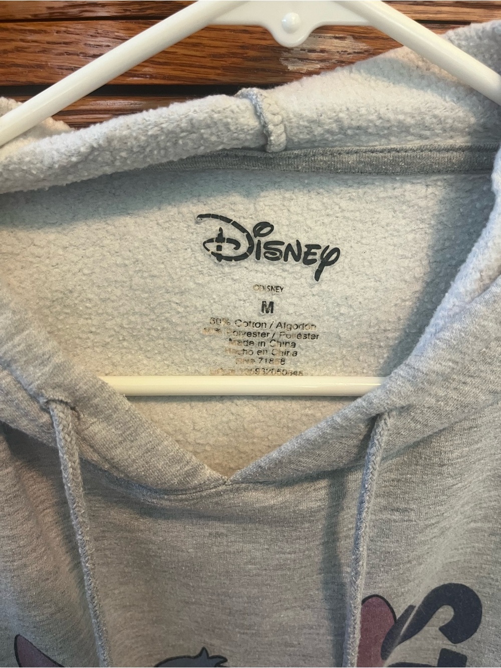 Disney Gray Cropped Stitch Hoodie with Blue Graphic - Picture 3 of 3